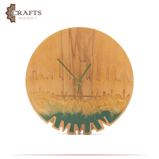Decorative Wall Clock with the Word Amman Design Decorative Wall Clock with the Word Amman Design