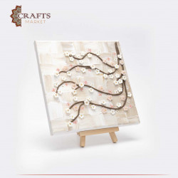 Decorative panel of roses with ceramic paste