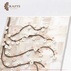 Decorative panel of roses with ceramic paste