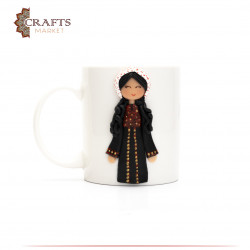 Ceramic Peasant Girl Dress Mug with head cover