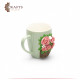 Pistachio Rose Basket Ceramic Mug