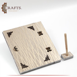 Handmade Ivory Wooden Guest Book