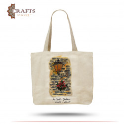 Women's canvas bag with lantern design