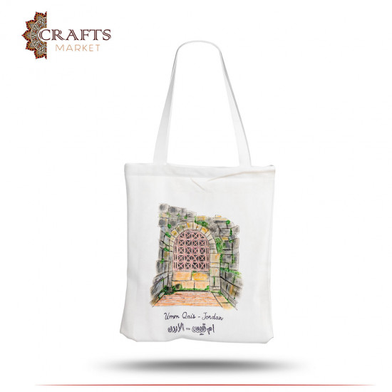 Women's canvas bag with Umm Qais design Women's canvas bag with Umm Qais design