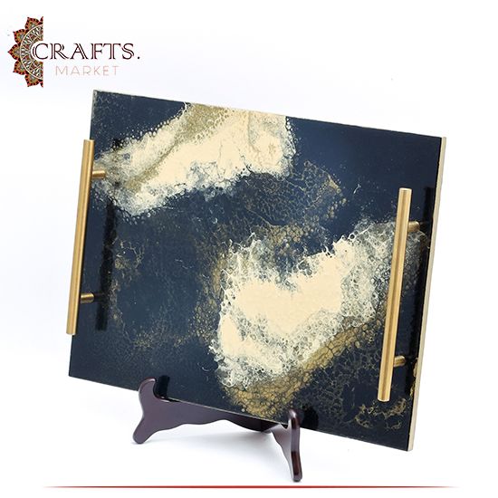Handcrafted Duo Color Wooden Tray Set, 5pcs Handcrafted Duo Color Wooden Tray Set, 5pcs