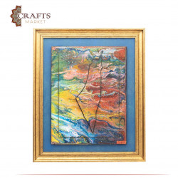 Abstract painting with a map of Palestine
