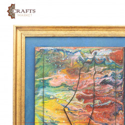 Abstract painting with a map of Palestine