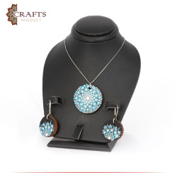 Accessories Set of Silver and Acajou Wood with a Mandala design, 2PCs
