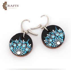 Accessories Set of Silver and Acajou Wood with a Mandala design, 2PCs