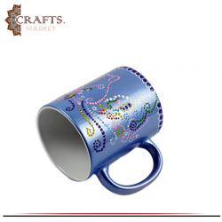 Hand-painted Blue Glass Mug