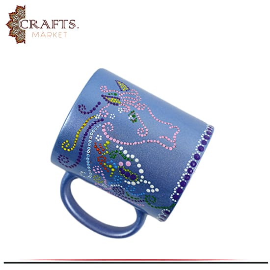 Hand-painted Blue Glass Mug Hand-painted Blue Glass Mug