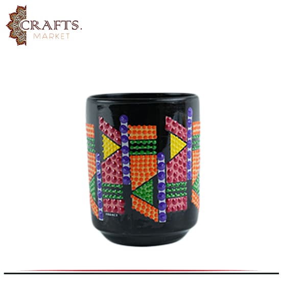 Hand-painted Black Glass Mug Hand-painted Black Glass Mug