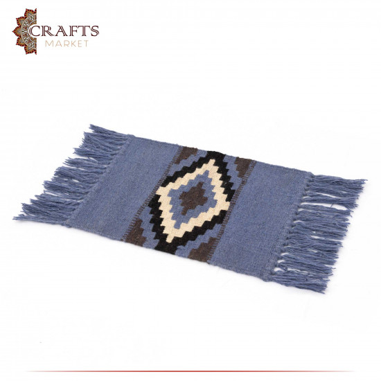 بساط صغير من الصوف الطبيعي متعدد الألوان مصنوع يدويًا بساط صغير من الصوف الطبيعي متعدد الألوان مصنوع يدويًا