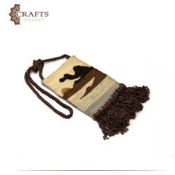 Handmade Multicolor Wool Crossbody bag with a Camel and Desert Design