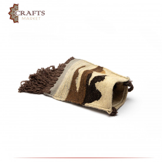 Handmade Multicolor Wool Crossbody bag with a Camel and Desert Design