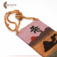 Handmade Multicolor Wool Crossbody bag with a Camel and Sunset Design