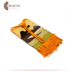 Handmade Multicolor Wool Crossbody bag with a Camel and Desert Design