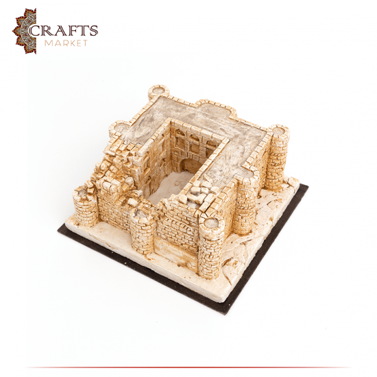 Handmade Beige Gypsum Qasr Al-harranah Design Table Decor Handmade Beige Gypsum Qasr Al-harranah Design Table Decor
