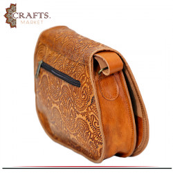 Handmade Tan Genuine Leather Women's Shoulder Bag 