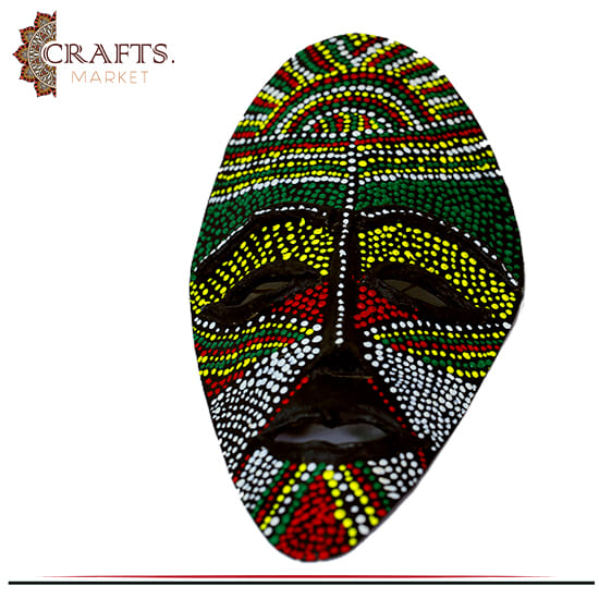 Hand Painted African Mask Design Wall Hanging Hand Painted African Mask Design Wall Hanging