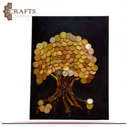 Handmade Tree Of Money Canvas Wall Art