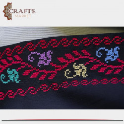 Handmade Black Women's Vest Peasant embroidery design