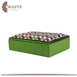 Handmade Wooden Service Box with Multicolor Embroidered design
