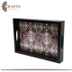Handcrafted Black Wooden Tray with embroidery design Handcrafted Black Wooden Tray with embroidery design