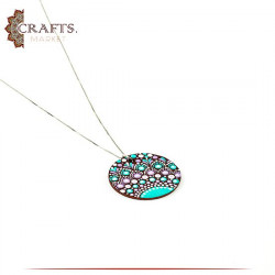 Handmade 925 Sterling Silver Necklace decorated with Mandala Design 