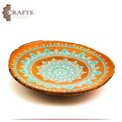 Hand-painted Wooden Round Bowl with a Mandala Design