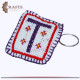 Handmade White Crochet Fabric Key chain Handmade White Crochet Fabric Key chain