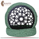 Handmade Crochet Fabric Green Box adorned with Islamic decoration Handmade Crochet Fabric Green Box adorned with Islamic decoration