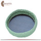 Handmade Crochet Fabric Green Box adorned with Islamic decoration Handmade Crochet Fabric Green Box adorned with Islamic decoration