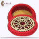 Handmade Crochet Fabric Red Box adorned with Islamic decoration Handmade Crochet Fabric Red Box adorned with Islamic decoration