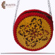 Handmade Red Crochet Fabric Women's Shoulder Bag