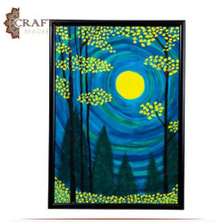 Handmade Drawing Blue twilight Design Wall Art