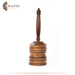 Handcrafted Dark Brown Wood anthropomorphic Mehbash with a Traditional Design
