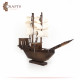 Handcrafted Dark Brown Wood anthropomorphic with a Ship Design Handcrafted Dark Brown Wood anthropomorphic with a Ship Design