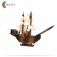 Handcrafted Dark Brown Wood anthropomorphic with a Ship Design Handcrafted Dark Brown Wood anthropomorphic with a Ship Design