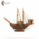 Handcrafted Light Brown Wood anthropomorphic with a Ship Design Handcrafted Light Brown Wood anthropomorphic with a Ship Design