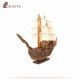 Handcrafted Light Brown Wood anthropomorphic with a Ship Design Handcrafted Light Brown Wood anthropomorphic with a Ship Design