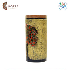 Handmade Duo-Color Clay Vase with a Tree design 
