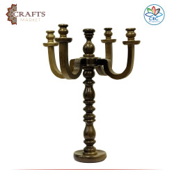 Handmade Brown Wooden Candlesticks in a Delicate Design 