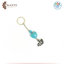 Handcrafted Duo-Color Metal Keychain with a الله design 