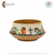 Handmade Red Clay Oval Vase with Mosaic Design Houses Handmade Red Clay Oval Vase with Mosaic Design Houses