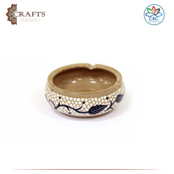Handmade  natural Clay Ashtray with Mosaic Design