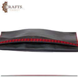 Handmade Black Genuine Leather Women's Clutch Bag