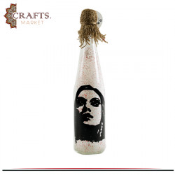 Hand-painted Table Décor made of Bottle With the design of artist  Fairuz