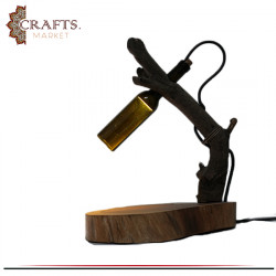 Handmade Wood and Glass Table Lamp