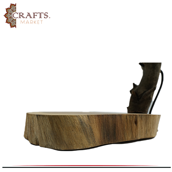 Handmade Wood and Glass Table Lamp Handmade Wood and Glass Table Lamp